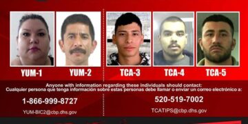 Estados Unidos y México difunden retratos de sospechosos de tráfico humano y de drogas